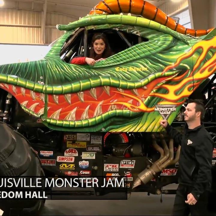 WDRB Mornings' reporter Amanda Roberts get revved up for Monster Jam